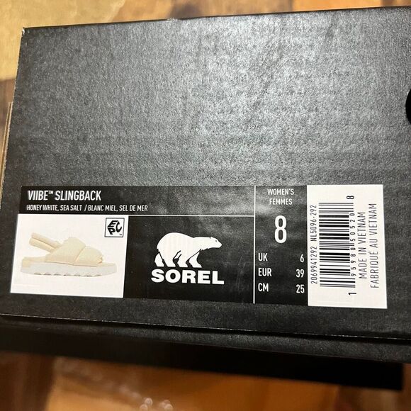 Quilted Sorel Dayspring 9puffy strappy sling back chunky platform sporty sandals - Picture 4 of 7